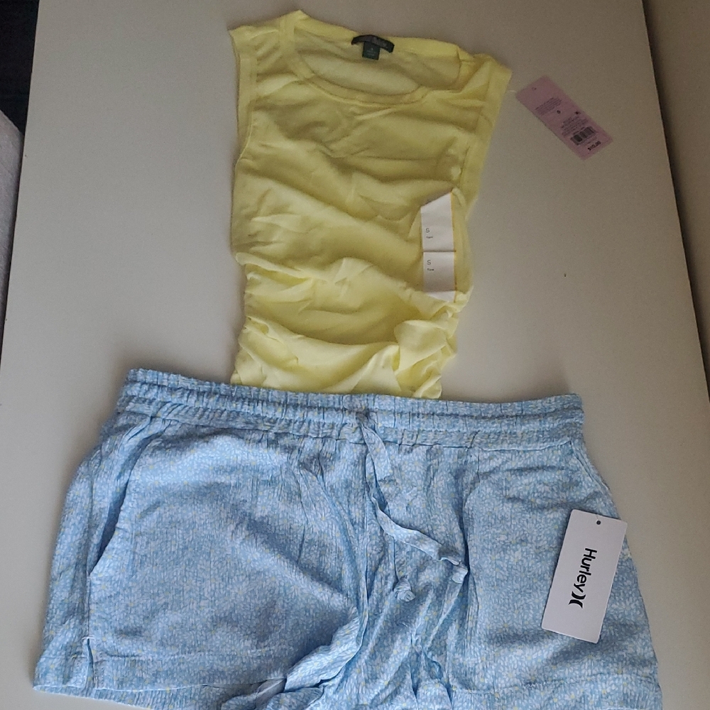 Hurley Light Blue Speckled Women's Drawstring Shorts